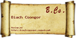 Biach Csongor névjegykártya